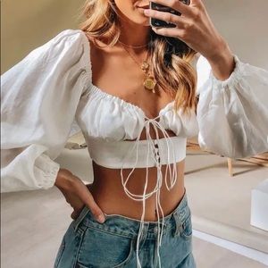 NWT yesstyle long sleeve cropped bustier top